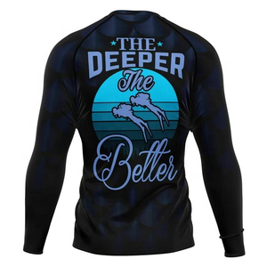 Camiseta Deportiva de Compresión de Manga Larga con Estampado Completo para Hombre, Cuello Redondo, Absorbe la Humedad, Ajustada, para Natación y Entrenamiento, Color Azul Verano - Product Image 6