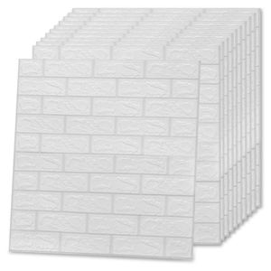 สติกเกอร์ติดผนังลายอิฐสีขาว3D มีกาวในตัว10ชิ้นแพ็ค - Product Image 4