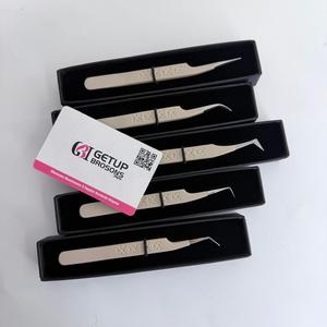 Pinzas para Pestañas Getup Brosons Impex de Acero Inoxidable con Diseño de Mariposa, Punta Suave de Precisión, Logotipo Personalizado, 45/90/Boot/Curve - Product Image 5
