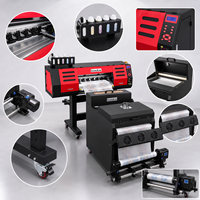 Mesin Transfer Kaos DTF 60cm I3200 XP600 Dual Head dengan Pengering dan Penggoyang Bubuk