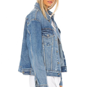 <b>Customized</b> Color Eco-Friendly High Street Style Short Bomber <b>Jacket</b> 100% Cotton <b>Denim</b> Winter Casual Outerwear for Wholesale - Product Image 2