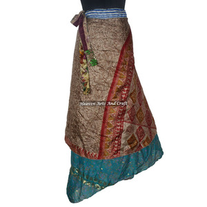 Nueva Falda Cruzada de Moda para Mujer, Precio al por Mayor, Última Moda, Reversible, Vintage, de Seda Mágica, 38 Pulgadas de Largo, Falda Cruzada Halter - Product Image 6