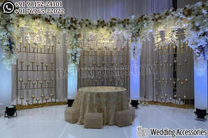 Mur de bougie de style arc étincelant pour décor de mariage mur de bougie de fête de réception en plein air mur de bougie de scène de mariage glamour - Product Image 6