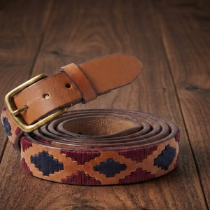 Ceinture Polo en Cuir Véritable Faite à la Main pour Hommes – Fil Ciré Durable, Style Décontracté pour Jeans, Design Équestre Élégant, Qualité Supérieure - Product Image 1