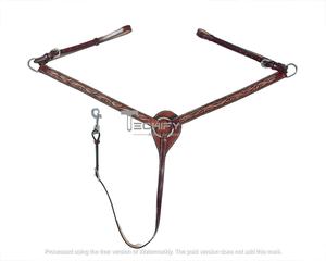 Conjunto de cabezada y pechopetral de cuero repujado a mano de primera calidad, equipo ecuestre occidental, brida y pechopetral ajustables para montar. - Product Image 6