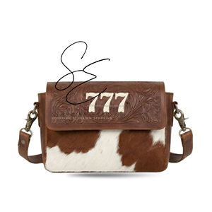 Western Hair On Hide <b>Mini</b> Crossbody <b>Bag</b> Tooled Leather Shoulder Purse Vintage Cowgirl Handbag Women - Product Image 3