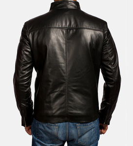 Chaqueta de Cuero para Hombre, Estilo Motero, Corte Ajustado, Piel de Cordero Genuina, Chaqueta Cortavientos Suave, Chaquetas Personalizadas - Product Image 6