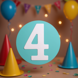 Ilan Numero Decorativo 4 11Cm Per Decorazioni Festa - Product Image 3