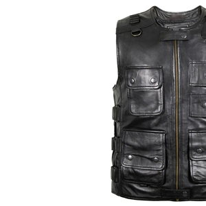 เสื้อกั๊กหนังดีไซน์พรีเมียม ขายดี รุ่นใหม่ สั่งทำได้ ระบายอากาศได้ดี สวมใส่สบาย คุณภาพพรีเมียม สำหรับผู้ชาย - Product Image 3