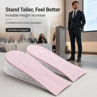 Semelles intérieures transparentes en gel de silicone pour augmenter la taille, invisibles, antidérapantes, respirantes, souples et légères