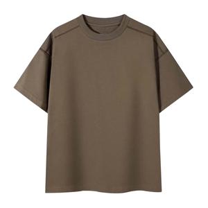 เสื้อยืดคอกลมโอเวอร์ไซส์ผ้าฝ้าย 100% สำหรับผู้ชาย แขนสั้นทรงหลวม ใส่สบาย เป็นมิตรกับสิ่งแวดล้อม ระบายอากาศได้ดี ทันสมัย - Product Image 1