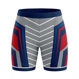 Conjunto de Uniforme de Voleibol Sublimado para Mujer, Gris, Azul y Rojo, Estampado Geométrico, Manga Corta, Ajustado, Absorbe la Humedad, Ropa para Todas las Temporadas - Product Image 4