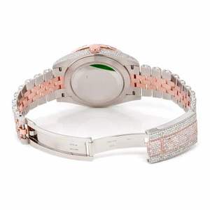 นาฬิกาควอตซ์หรูหราประดับเพชรโมอิสซาไนต์ สองสีโรสโกลด์ ขนาด 40 มม. หน้าปัดคริสตัลแซฟไฟร์ ประดับเพชรเต็มเรือน สไตล์ฮิปฮอป - Product Image 4