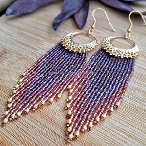 RF Crafts de haute qualité personnalisé fantaisie chic creux dames bijoux perles boucles d'oreilles perlées boucle d'oreille pour les femmes - Product Image 1