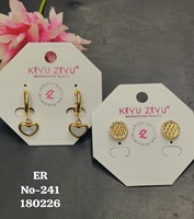 Anting-anting stud berlapis emas premium dari baja tahan karat dengan berlian Amerika dan mutiara |   Perhiasan Pernikahan Wanita Geometris Trendi Grosir