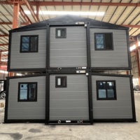 Maison conteneur pliable et extensible en acier préfabriqué, 2 chambres, 1 salle de bain, entièrement meublée, installation rapide et économique, pour usage résidentiel