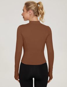 Ensemble de veste de yoga pour filles DANZILO, respirant, extensible dans quatre directions, séchage rapide, éco-responsable, spandex/nylon, col montant, manches longues - Product Image 3