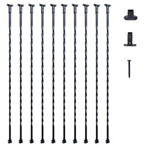 Moderne Balaustre Metalliche per Scale da 44FT, Confezione da 10, Pali Decorativi in Acciaio Zincato da 1/2 Pollice, Balaustre Cavi a Spirale per Terrazze - Product Image 1