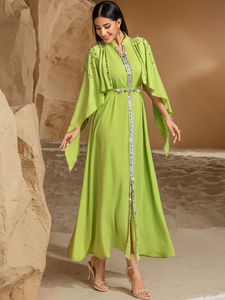 Robe musulmane AN12350 pour femmes, Abaya, robe à diamants, robe arabe pour femmes, Abayas du Ramadan, Caftan, Kaftan, robe de soirée élégante - Product Image 3