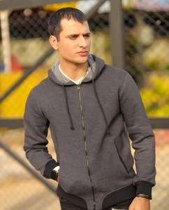 SIMURA FASHION's Men's Cropped Zip-up <b>Sweatshirt</b> Cotton/Polyester Blend Comfortable Customizable Custom Logo <b>Embroidery</b> - Product Image 6