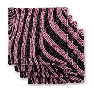 Modern Stylish Premium <b>Beaded</b> Square Cup <b>Coasters</b> Waterproof Indian Made for Dining Table with Premium Craftsmanship - Product Image 1