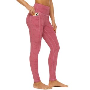 Leggings de yoga décontractés sans coutures en polyester, écologiques, avec poche latérale, respirants, antibactériens, taille mi-haute, haute extensibilité - Product Image 1