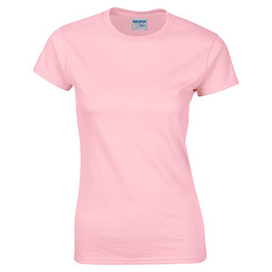 T-shirt noir à col rond pour femme, manches courtes, coupe classique, couleur unie, 100% coton molletonné, respirant, écologique, anti-UV - Product Image 3