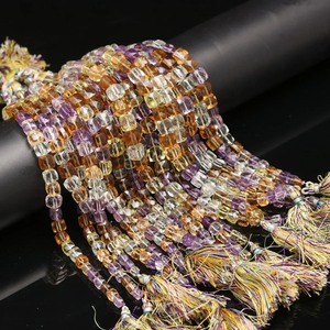 ลูกปัดอัญมณีซิทรีนธรรมชาติขนาด6-7มม. 10นิ้วลูกปัดหลายเหลี่ยมสำหรับทำเครื่องประดับ - Product Image 1