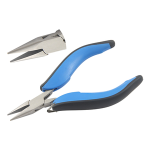 150mm Carbon Steel Smooth Jaw Chain Nose <b>Pliers</b> Black/Blue Handles Industrial Grade for Crimping Jewelry Making DIY Crafts - Product Image 1