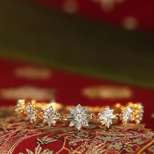 Wedding Bell Anklet-Simple Diamond Flower Design Copper & Stainless Steel Jewelry - Product Image 3