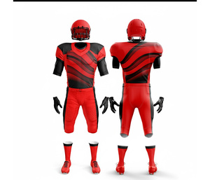 Uniforme d'équipe personnalisé de football américain professionnel |   Ensemble de football avec maillot et pantalon |   Vêtements de sport en polyester respirant - Product Image 2