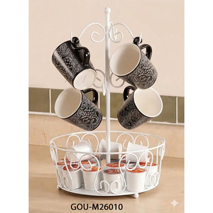 Moderno Portavasos Metálico con Almacenamiento para Cápsulas de Café - Product Image 2