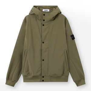 Veste Softshell Eco Tech en polyester recyclé avec membrane respirante, capuche résistante à l'eau personnalisée, vêtements décontractés d'extérieur, style urbain - Product Image 6