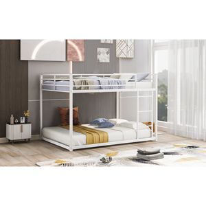 Letto a Castello in Metallo Bianco Full Over Full con Scala, Vecchio SKU MF197034AAK - Product Image 3