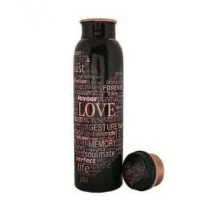 Botella de agua de cobre esmaltado con diseño de piedras decorativas y tapa de cobre a prueba de fugas. Esta elegante botella es esmaltada. - Product Image 2