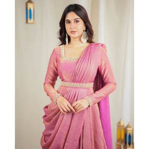 Belle robe de mariée modeste avec des travaux manuels pour les fêtes et les occasions spéciales - Product Image 3