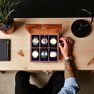 Caja de Exhibición de Relojes de Lujo en Madera de Nogal, Estuche Organizador de Relojes de Madera Premium, Caja de Almacenamiento de Relojes Hecha a Mano en Madera de Palisandro, Caja de Relojes Ejecutiva - Product Image 2