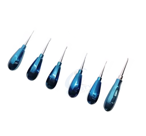 Kit d'instruments chirurgicaux dentaires manuels pour laboratoire dentaire, comprenant des élévateurs et des pinces bleus à poignée ergonomique - Product Image 5