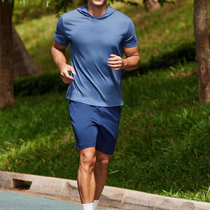 Slim Fit Men's Short Sleeve Training Hoodie Suitable For Bodu Building Powerlifting Gym Workout Home Exercise Wear Custom Hoodie - Product Image 6