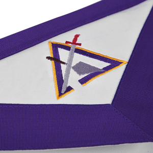 ผ้ากันเปื้อนสำหรับคณะกรรมการผู้เชี่ยวชาญชั้นสูง คุณภาพสูง ปักด้วยเครื่องจักร พร้อมริบบิ้นสีม่วง ปรับแต่งสีและโลโก้ได้ ผลิตจากผ้าแคนวาส - Product Image 6