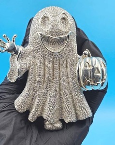 Colgante de Plata de Ley con Diseño de Fantasma de Dibujos Animados, Estilo Hip Hop, con Moissanita y Diamante de Corte Redondo, Joyería Fina para Fiesta de Halloween, Colgantes y Amuletos - Product Image 1