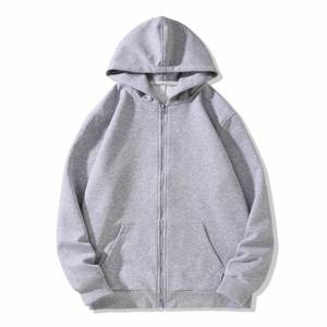 Sudadera con capucha de forro polar para hombre con logo personalizado, cuello alto, lisa, con cremallera de un cuarto, tipo jersey - Product Image 5