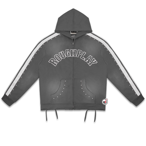 Wholesale Customized ROUGHPLAY Hooded <b>Zip</b>-<b>Up</b> Sweatshirt <b>Mens</b> Regular Fit Sport Streetwear <b>Fleece</b> Pocket Design Autumn Winter - Product Image 4