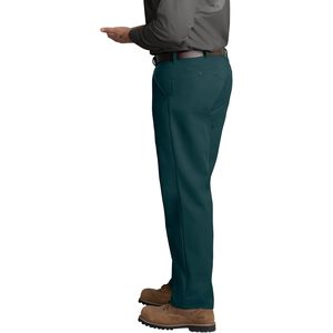 Pantalon de travail sur mesure pour homme en vert sapin 33W X 34L, résistant aux taches, design à devant plat - Product Image 5