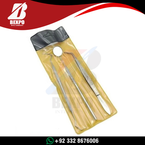 Instrumentos de Examen Dental de Acero Inoxidable de Alta Calidad, Kit Dental Básico de 3 Piezas, Kit de Higiene, Espejo, Explorador, Pinzas - Product Image 5