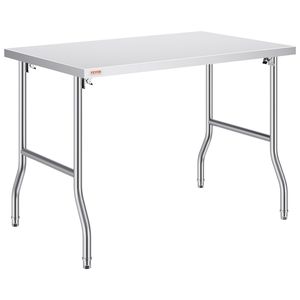 48 X 30 Inch Heavy-Duty Stainless Steel <b>Folding</b> Commercial Prep <b>Table</b> 300 Lbs Workstation Commercial <b>Kitchen</b> Steel Fabrication - Product Image 1