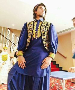 Ensemble de 2 pièces Shalwar Kameez respirant, blanc, élégant, avec broderie traditionnelle, style Punjabi Afghani Kabul - Product Image 2
