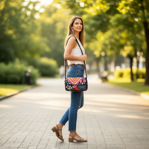 Poignée de sac baguette en perles de verre faites à la main pour sacs à main décontractés - Assortiment de perles multicolores, style luxueux et durable, artisanat de qualité - Product Image 3
