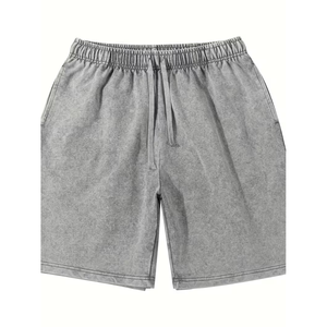 Shorts décontractés pour hommes de haute qualité, shorts de sport d'été en tissu éponge de coton noir, shorts de sport pour hommes avec logo personnalisé - Product Image 4