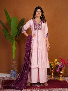 Conjunto Sharara de Diseño Indio-Pakistaní, Tela de Seda Romana, Elegante para Fiestas y Bodas, Traje Tradicional Sharara, Superventas - Product Image 6